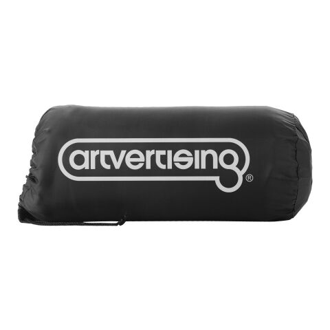 Werbeartikel Huggy Fleecedecke und Hülle – schwarz – mit Logo bedruckt