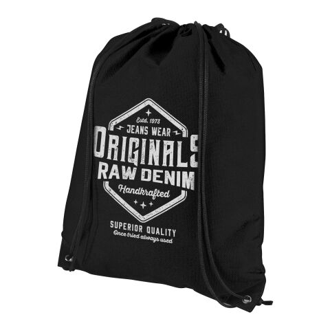 Werbeartikel Evergreen Premium Non Woven Sportbeutel | schwarz | mit Logo bedrucken