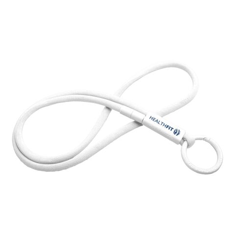 Werbeartikel Tubyard Lanyard mit Band aus recyceltem Kunststoff – weiß – mit Logo bedruckt