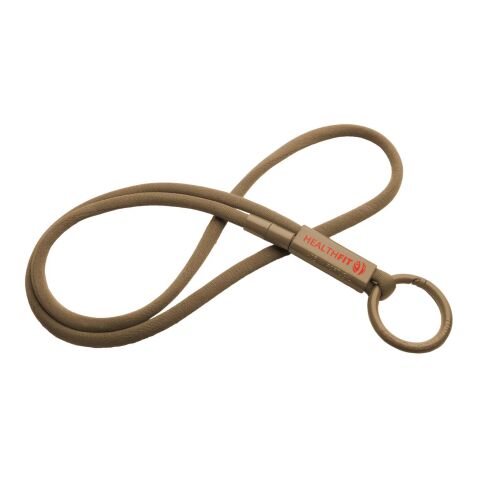 Werbeartikel Tubyard Lanyard mit Band aus recyceltem Kunststoff – bronze – mit Logo bedruckt