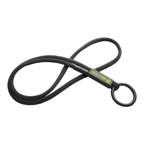 Werbeartikel Tubyard Lanyard mit Band aus recyceltem Kunststoff – schwarz – mit Logo bedruckt
