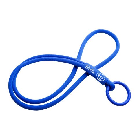 Werbeartikel Tubyard Lanyard Schlüsselband elastisch Kunststoffschlauch flexibel & leicht inkl. Sicherheitsverschluss – Ozeanblau – mit Logo bedruckt