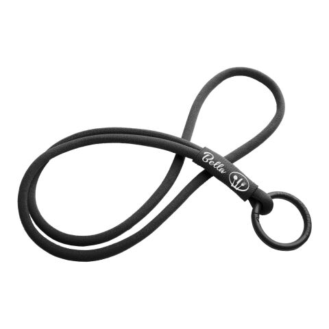Werbeartikel Schlüsselband Tubyard – schwarz – mit Logo bedruckt mit Sicherheitsverschluss und Ringclip als Lanyard für Messeausweise