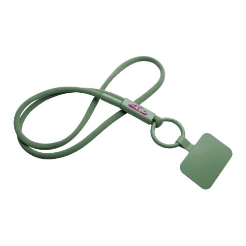 Tubyard Lanyard mit Telefonhalterung und Band aus recyceltem Kunststoff olive | ohne Werbeanbringung | Nicht verfügbar | Nicht verfügbar