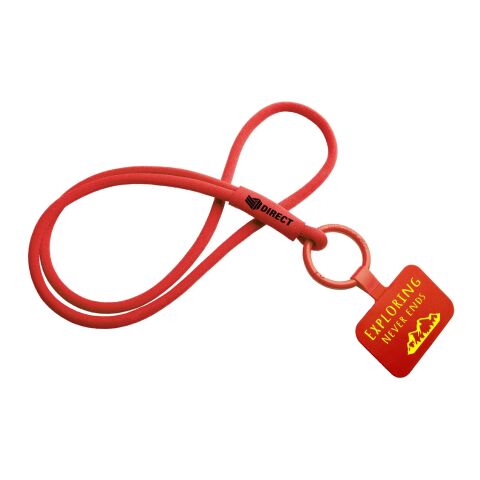 Werbeartikel Schlüsselband Tubyard – rot – mit Logo bedruckt, mit Sicherheitsverschluss & Telefonhalterung als Lanyard für Events