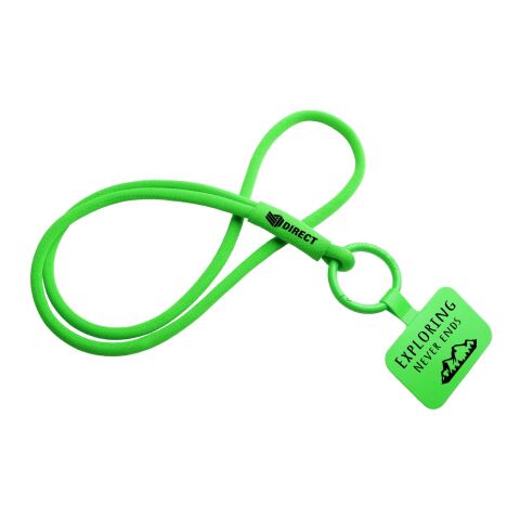 Werbeartikel Tubyard Lanyard Schlüsselband Handykette mit Telefonhalterung elastisch inkl. Sicherheitsverschluss – limone – mit Logo bedruckt