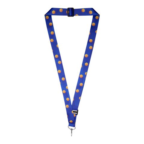 Werbeartikel Liv Verstellbares Sublimation Lanyard – schwarz-weiß – mit Logo bedruckt
