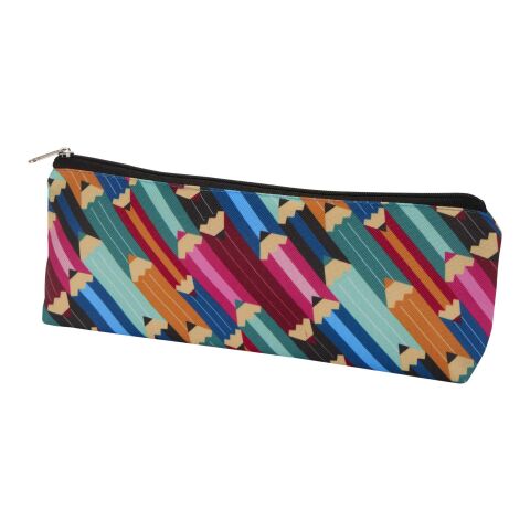 Werbeartikel Ekki RPET Sublimation Federmäppchen – schwarz-weiß – mit Logo bedruckt