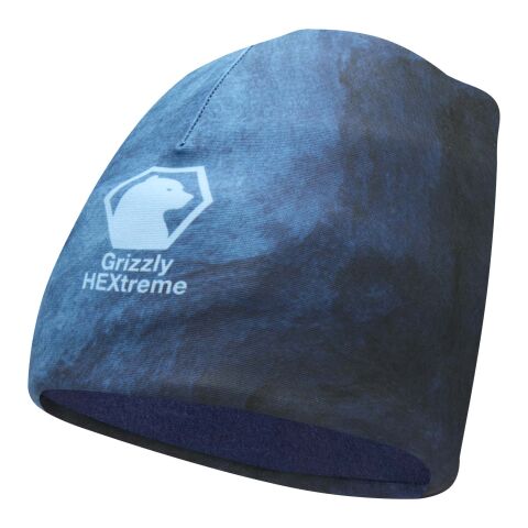 Nachhaltiger Werbeartikel Loki Sublimation-Mütze aus RPET mit Fleece-Schicht – navy – S (24x19cm) – mit Logo bedruckt