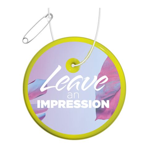 Werbeartikel RFX™ Runder reflektierender PVC-Aufhänger | neongelb | Digitaldruck | mit Logo bedrucken