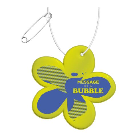 Werbeartikel RFX reflektierender TPU-Aufhänger Blume | neongelb | mit Logo bedrucken