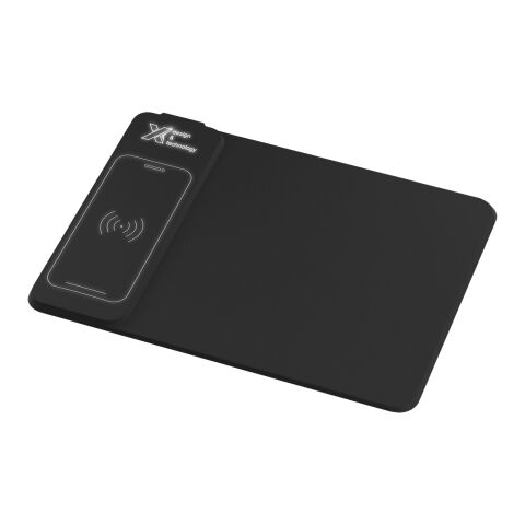 SCX.design O25 10 W Induktions-Mauspad mit Leuchtlogo schwarz-weiss | ohne Werbeanbringung | Nicht verfügbar | Nicht verfügbar