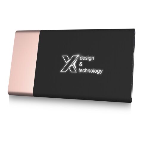 Werbeartikel SCX.design P20 5000 mAh Powerbank mit Leuchtlogo | roségold-weiss | mit Logo bedrucken