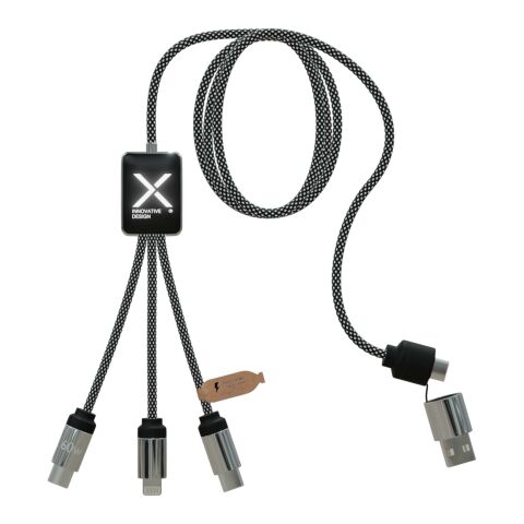SCX.design C33 60W Typ C Ladekabel mit doppeltem Leuchtlogo heather schwarz | ohne Werbeanbringung | Nicht verfügbar | Nicht verfügbar
