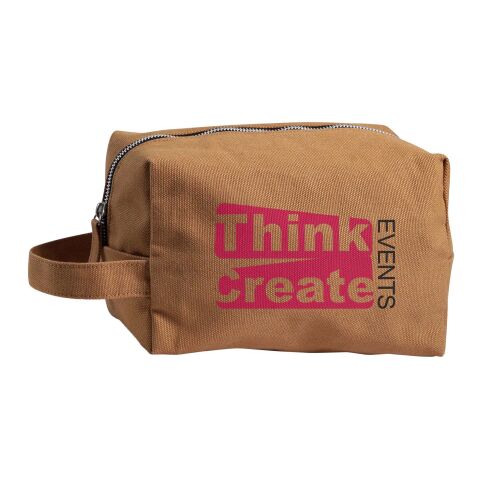 Werbeartikel Citizen Green Natura Zubehörtasche – braun – mit Logo bedruckt