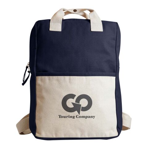 Nachhaltiger Werbeartikel Citizen Green Naturback Rucksack aus Bio Baumwolle – navy – mit Logo bedruckt