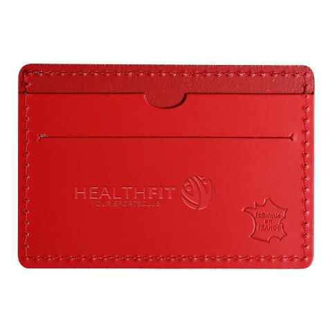 Nachhaltiger Werbeartikel Citizen Green Tintin Kartenetui aus recyceltem Leder – rot – mit Logo bedruckt