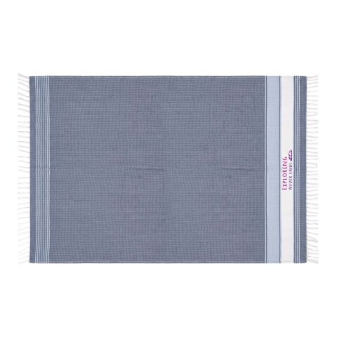 48h Express-Druck Werbeartikel Citizen Green Marina 100 x 170 cm Fouta – navy – mit Logo bedruckt