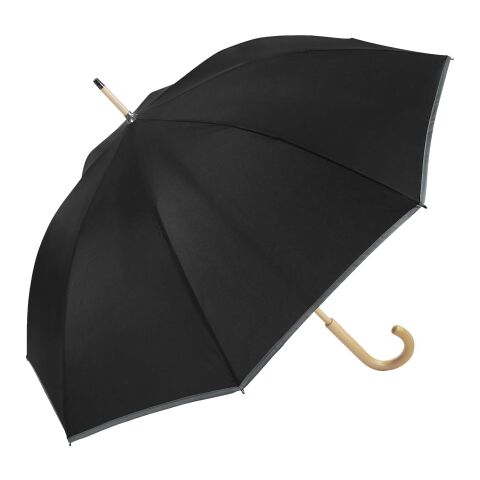 Firmengeschenk Stockschirm Citizen Green Leopold – schwarz – mit 48h Express-Druck Automatik & Fiberglasgestell Ø 105 cm nachhaltig