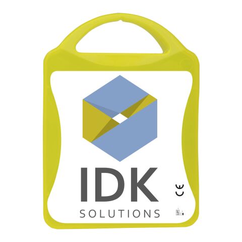Werbeartikel mykit, first aid, kit – transparent gelb – mit Logo bedruckt