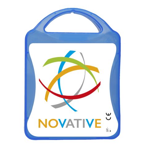 Werbeartikel MyKit Flugzeug Reiseset – transparent blau – mit Logo bedruckt