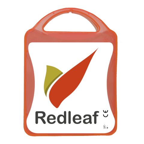 Werbeartikel MyKit Flugzeug Reiseset – transparent rot – mit Logo bedruckt