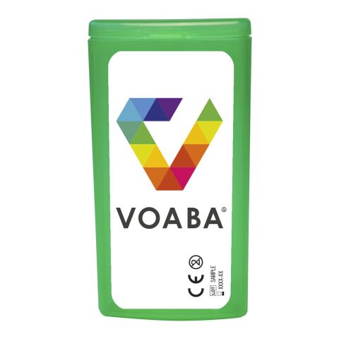 Werbeartikel mykit, first aid, kit, festival, party – transparent grün – mit Logo bedruckt