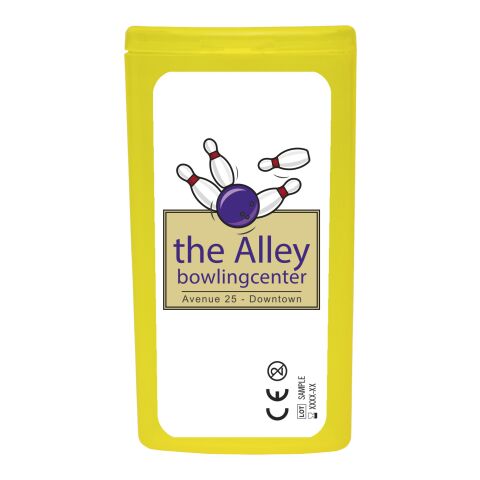 Werbeartikel mykit, first aid, kit, festival, party – transparent gelb – mit Logo bedruckt