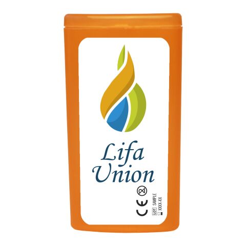 Werbeartikel mykit, first aid, kit, festival, party – transparent orange – mit Logo bedruckt