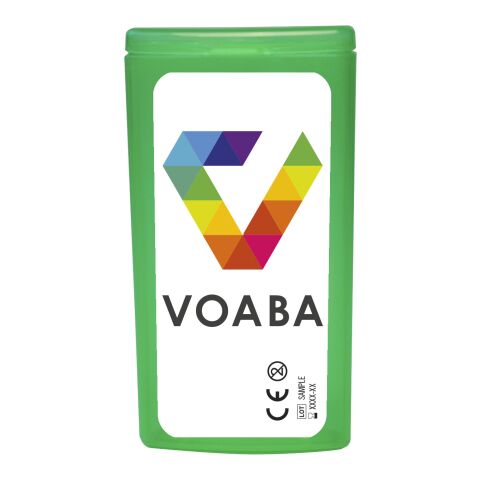 Werbeartikel MiniKit Pflaster – transparent grün – mit Logo bedruckt