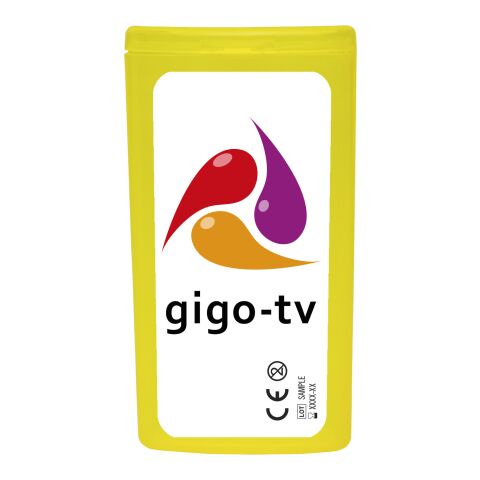 Werbeartikel MiniKit Pflaster – transparent gelb – mit Logo bedruckt