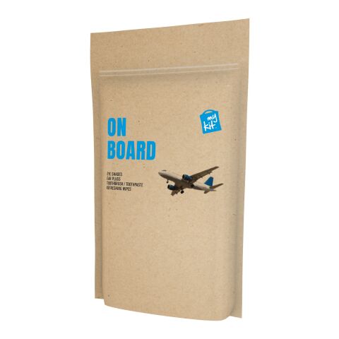 MyKit Flugzeug Reiseset in Papierhülle Kraftpapier | ohne Werbeanbringung | Nicht verfügbar | Nicht verfügbar