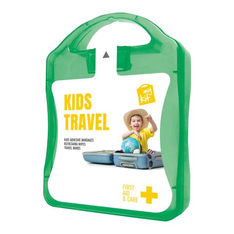Werbeartikel MyKit Kinderreiseset – transparent grün – mit Logo bedruckt