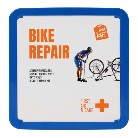 Werbeartikel Fahrradreparaturset MyKit – transparent blau – individuell bedruckbar mit Erste-Hilfe-Flickzeug für Outdoor-Promotions