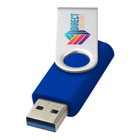 Werbeartikel Rotate-basic USB-Stick 3.0 – royalblau – mit Logo bedruckt für IT-Messen