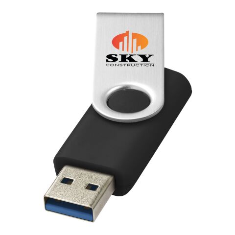 Mitarbeitergeschenk USB-Stick Rotate-basic – schwarz – mit Gravur 32 GB USB 3.0 für das Mitarbeiter-Onboarding