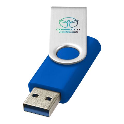 Werbeartikel Rotate-basic USB-Stick 3.0 – mittelblau – mit Logo bedruckt für IT-Messen