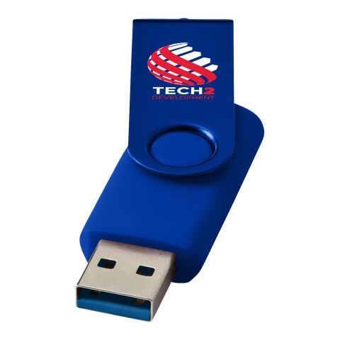Werbeartikel Rotate USB-Stick 3.0 Metall – royalblau – mit Gravur für IT-Messen und Datenschutz-Kampagnen