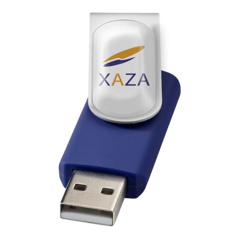 Werbeartikel Rotate USB-Stick 3.0 mit Doming – blau – mit Logo bedruckt