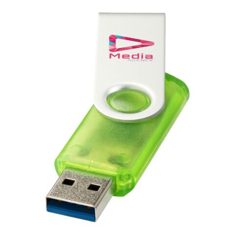 Werbeartikel Rotate USB-Stick 3.0 – grün – mit Logo bedruckt für IT-Messen