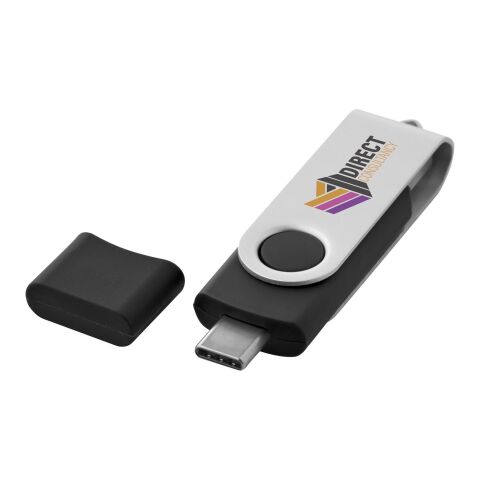 Werbeartikel OTG Rotate USB Typ-C Stick – schwarz – mit Logo bedruckt