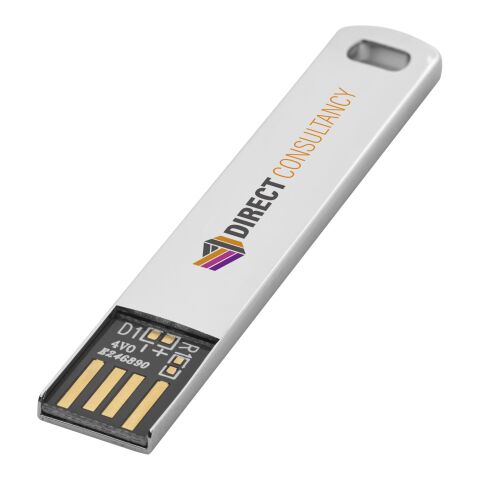 Werbeartikel Metall flach USB 2.0 – metal – mit Logo bedruckt