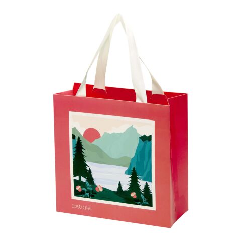 Smartfold Papiertüte, 230 g/m², mit Bandgriffen und matter Laminierung – 24 x 10 x 24 cm weiß