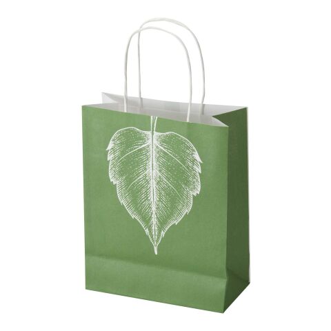 Kraft Papiertüte aus 120 g/m² Kraftpapier mit gedrehten Tragegriffen – 18 x 9 x 23 cm weiß