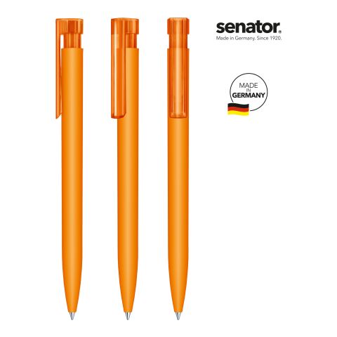 Werbegeschenk Kugelschreiber senator Liberty Soft Touch – orange – mit Logo bedruckt für Messen & Events Druckkugelschreiber