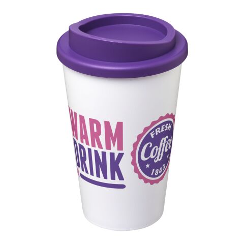 Werbeartikel Americano 350 ml Isolierbecher – transparent klar-lila – mit Logo bedruckt