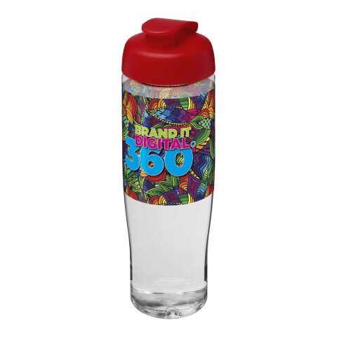 Sport-Werbemittel Sportflasche H2O Tempo – transparent-rot – mit Logo bedruckt 700 ml nachhaltig BPA-frei auslaufsicher für Sportevents