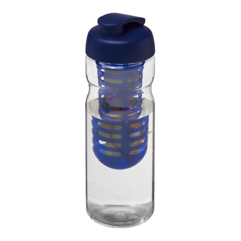 H2O Base® 650 ml Sportflasche mit Klappdeckel und Infusor weiß-mittelblau | ohne Werbeanbringung | Nicht verfügbar | Nicht verfügbar