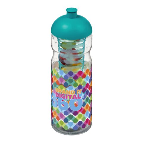 H2O Base® 650 ml Sportflasche mit Stülpdeckel und Infusor transparent-aquablau | ohne Werbeanbringung | Nicht verfügbar | Nicht verfügbar