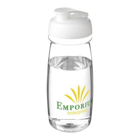 H2O Pulse® 600 ml Sportflasche mit Klappdeckel transparent-weiss | ohne Werbeanbringung | Nicht verfügbar | Nicht verfügbar